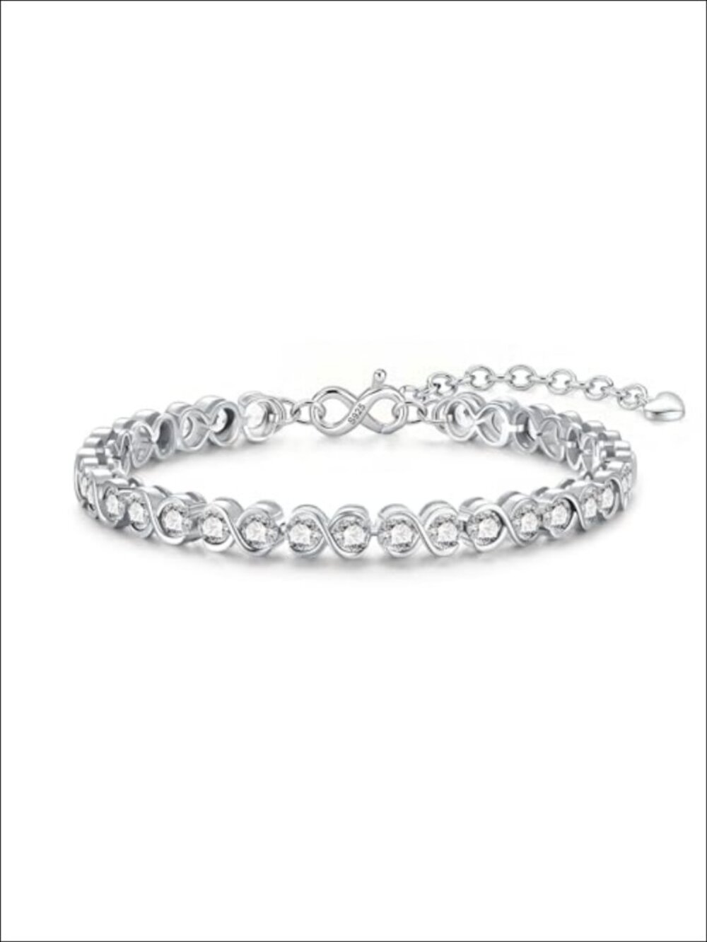 Infinity Round Cut Birthstone Tennis Bracelet for Women Adjustable Lobster Clasp